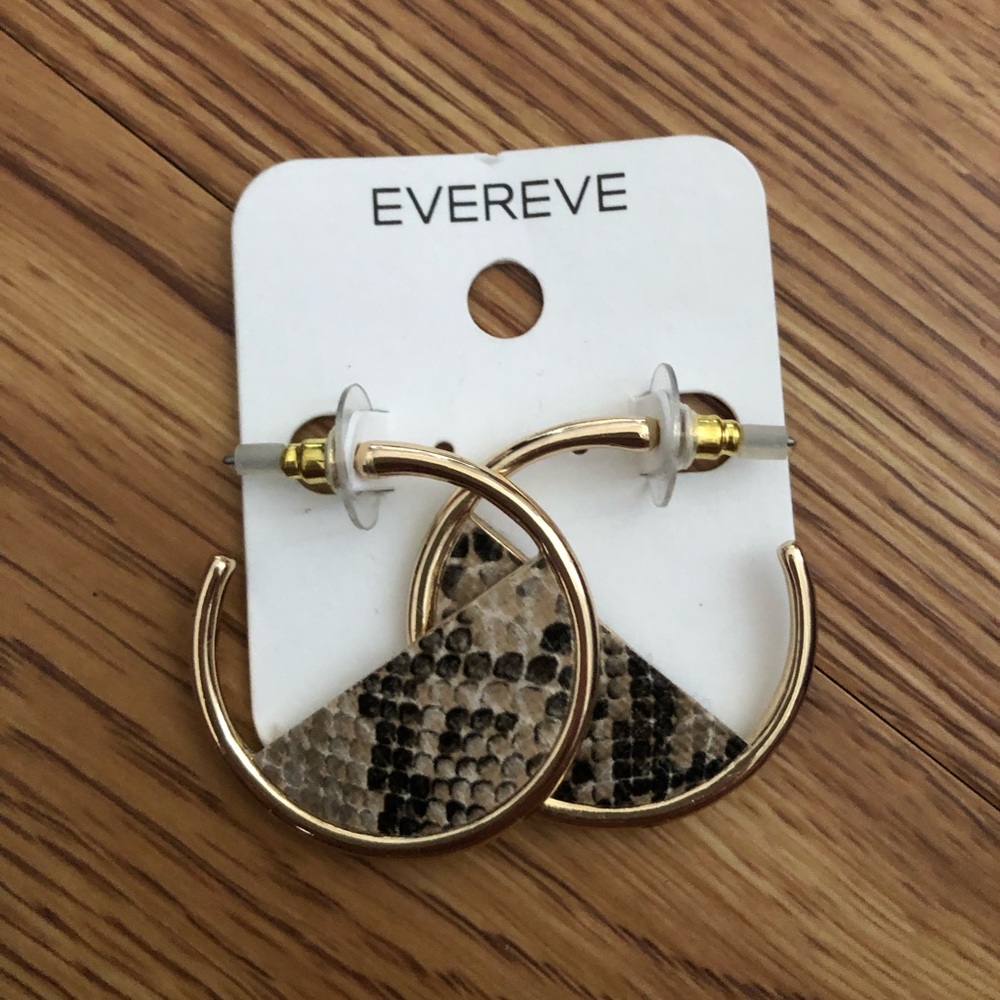 Evereve Snakeskin Gold Hoop Earrings